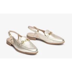 Unisa DEAN loafer i guld skind med slingback