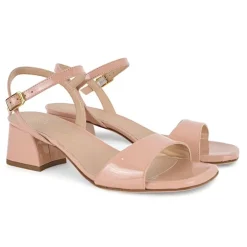 Unisa KIRK sandal i peach lakskind med lille hæl