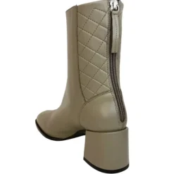 Unisa Maila støvle i taupe skind med hæl