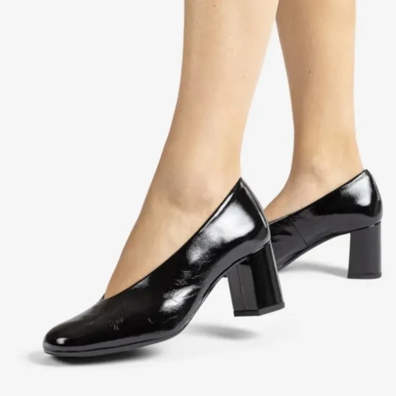 Unisa MURLA pumps i sort lakskind