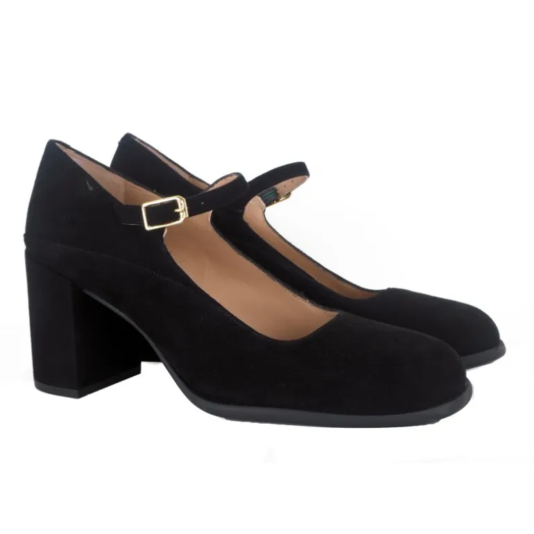 Unisa NAYLA pumps i sort ruskind