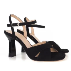 Unisa SOLCE stilet sandal i sort ruskind