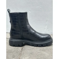 Wonders A-4305 ankelstøvle i sort croco skind