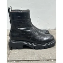 Wonders A-4305 ankelstøvle i sort croco skind