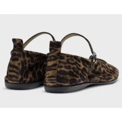 Wonders A-86101 ballerina sko i leopard printet ruskind