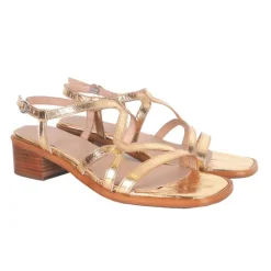 Wonders D-1110 sandal i guld skind med remme