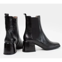 Wonders H-6403 støvle i sort patent skind med blokhæl